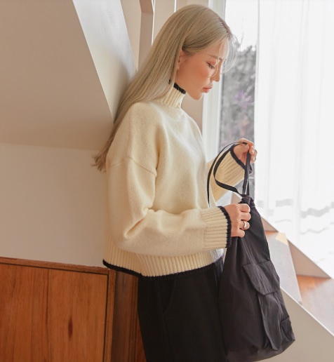 コーディブック MORING COLORING HIGHNECK KNIT