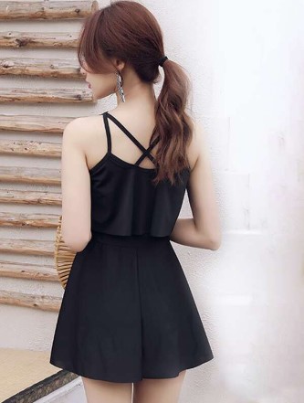 SHEIN Bikinx 単色 フリル ヘム ボクサー 水着 セット①