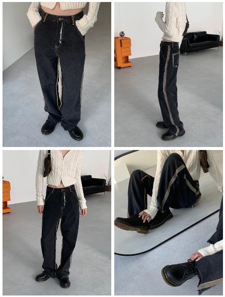 サンセットガーデン フリンジステッチデニムパンツ②