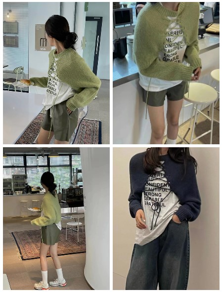 サンセットガーデン クロップドニット+TシャツSET②